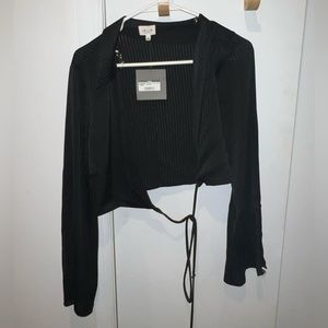 Black striped tie top